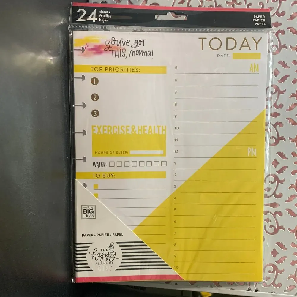 NIP Happy Planner refill Faith Warrior Super Mom FILX-05 health exercise water